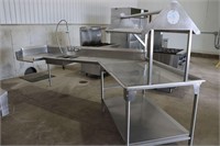 STAINLESS STEEL PREP TABLE WITH SINK