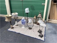 Ten Assorted Lamps and Accessories