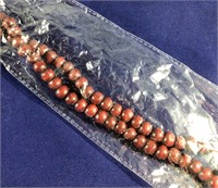 Wood bead Necklace Burgundy color