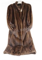 Single Pelt Chestnut "Male Mink" Fur Coat