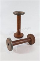 Antique Industrial Textile Wood Weaving 9" Spools