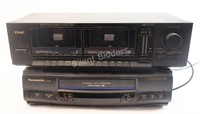 TEAC Double Cassette and Panasonic VCR Player