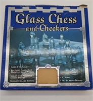 Glass Chess And Checkers Set NIB