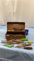 Metal Tool Box with Various Tools