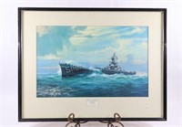 1969 USS Alabama BB-60 By C. G. Evers Litho