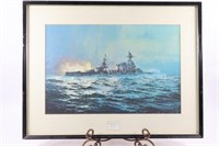 1969 USS Texas BB-35 By C. G. Evers Lithograph