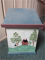 Hand Painted Wooden Box 10 x 7 x 7"