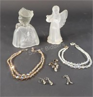 VTG Costume Jewelry Necklaces,Earrings,Figurines