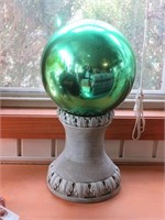 Green Gazing Ball in Stand