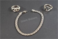 Sterling Silver Bracelet & Rings