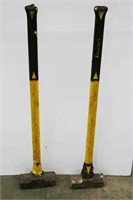 (2) Fiberglass Handle Sledge Hammers 36" Length
