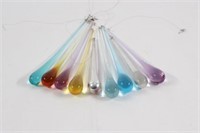 Blown 8.5" Colored Glass Hook Pendants