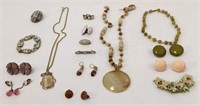 VTG Costume Jewelry Necklaces, Brooches, Earrings