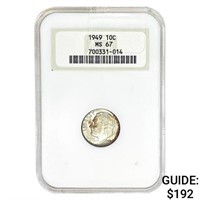 1949 Roosevelt Dime NGC MS67