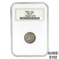 1956 Roosevelt Dime NGC MS67