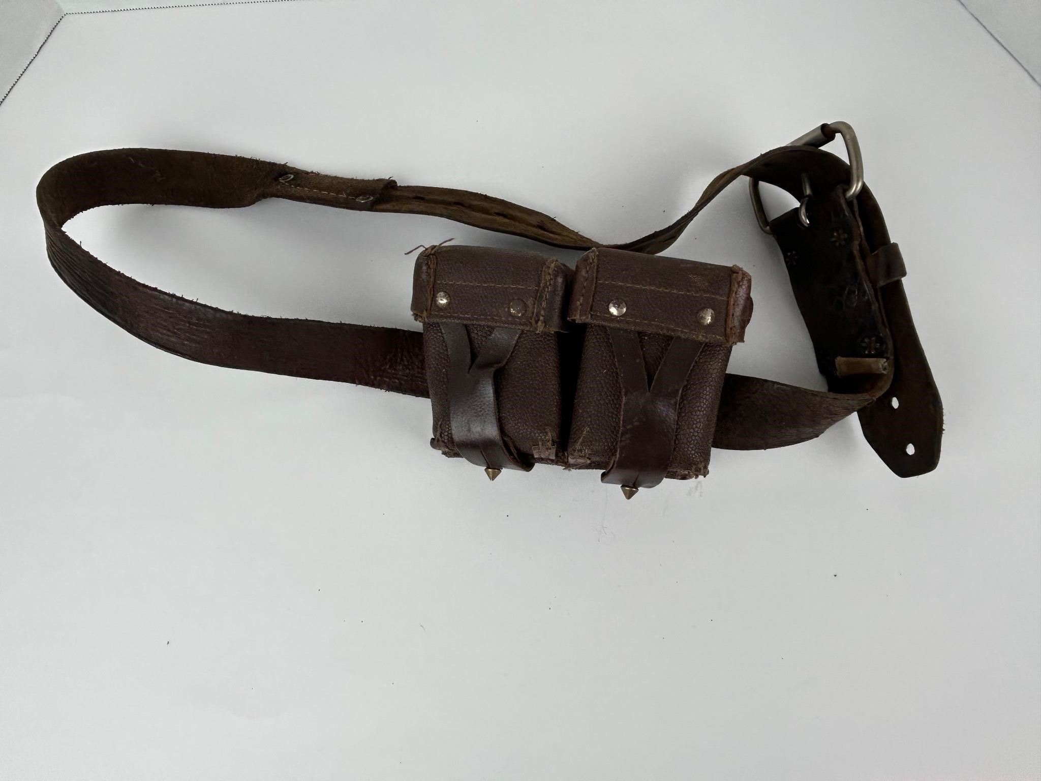 Vintage Antiqu Military Cartridge Pouch Belt