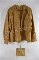 Coldwater Creek Embroidered Silk Jacket & Purse