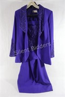 Embroidered 3PC B.B. Couture Jacket, Top & Skirt
