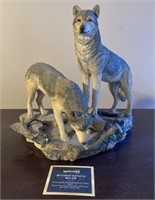 "Vantage Point" Hand Crafted Wolf Figurine