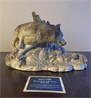 Running Wolf Resin Sculpture