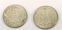 1965 Canada Fifty Cent Silver Circulated Coins x 2