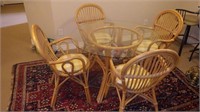 Vintage Rattan Table & Chair Set 1970's