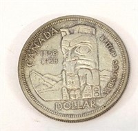 1858- 1958 British Columbia Silver Dollar Coin