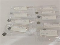 1950's Canada Five Cent Coins Graded Individually