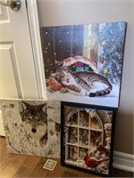 Lot of 3 Winter Light-Up Prints