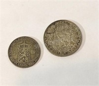 1922 & 1962 1 & 2 1/2 Gulden Netherlands Silver