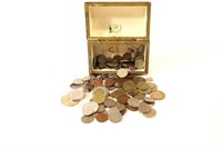 World Coins in Trinket Chest Box