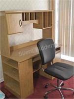 Laminate Wood Grain Desk Workstation Office Chair