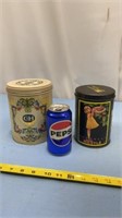 Vintage C&H Sugar Round Decorative Tin Canister,