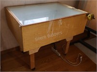 Wood Frame Glass Electrical Light Table
