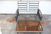 Aluminum Love Seat and Table