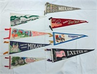 Lot Of 8 Assorted Pennants