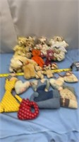 Stuffed Plush Bears and Hand sewn Cats & Hearts