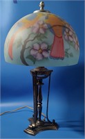 Pairpoint Style Reverse-Painted Lamp