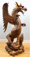 Exceptional Carved BALI Floor Wood  Dragon