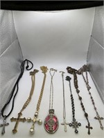 RELIGIOUS NECKLACE LOT OF 8
