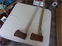 2 old axe tool lot