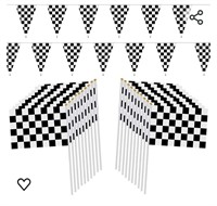 Pennant Banner Checkered Black & White 98ft