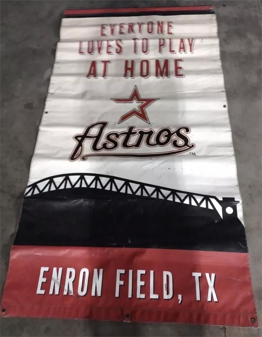 Original Astros & Colt 45s 2002 Enron Field Banner