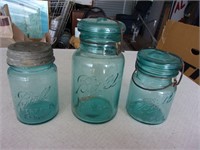 super nice old blue canning jar lot ideal