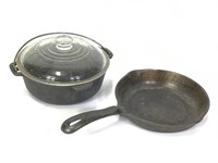 Vtg Wagners Cast Iron Cooking Pan & Pot