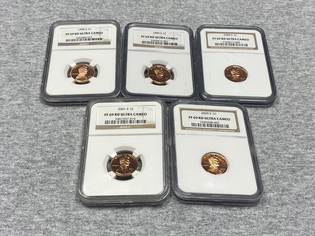 1998-2001 NGC PF69 Graded Lincoln Cents