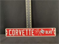 Corvette Blvd Metal Sign