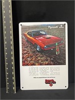 Plymouth Hemi Cuda Metal Advertising Sign