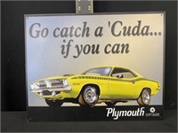 Plymouth Cuda Tin Advertising Sign