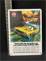 Dodge Challenger Metal Advertising Sign